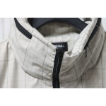 Balenciaga Embroidered Stand Collar Half-Zip Plaid Jacket
