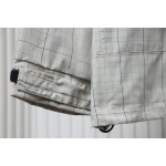 Balenciaga Embroidered Stand Collar Half-Zip Plaid Jacket