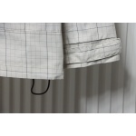 Balenciaga Embroidered Stand Collar Half-Zip Plaid Jacket