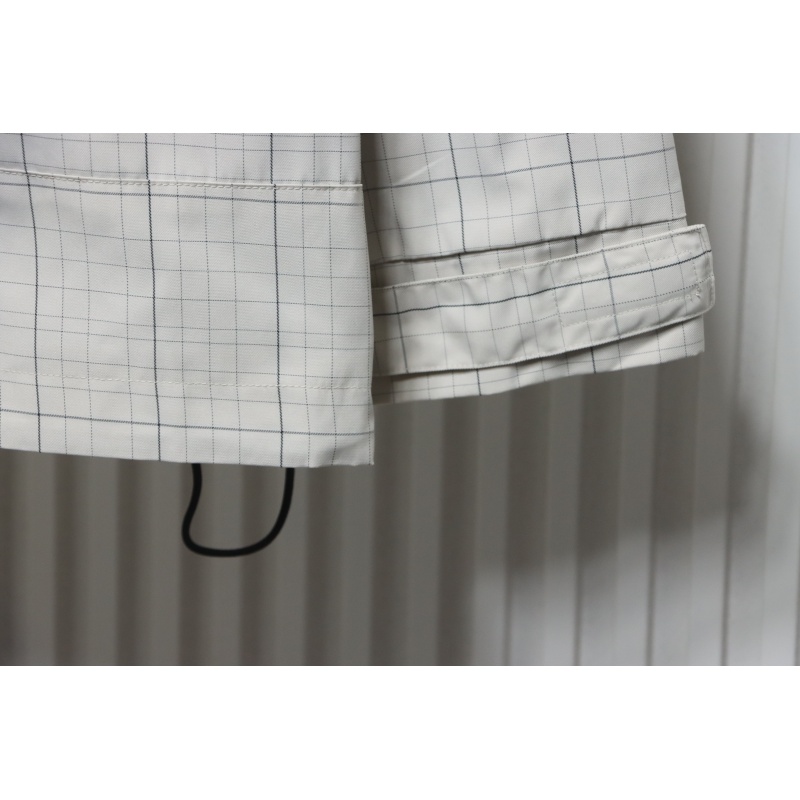 Balenciaga Embroidered Stand Collar Half-Zip Plaid Jacket