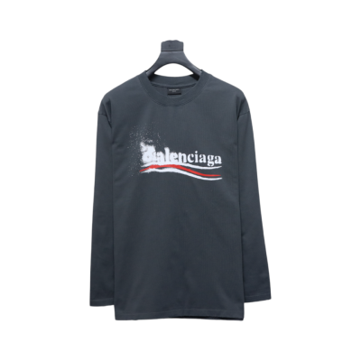 Balenciaga Fuzzy Cola Print Washed Ripped Long-Sleeved 02