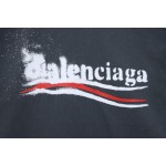 Balenciaga Fuzzy Cola Print Washed Ripped Long-Sleeved