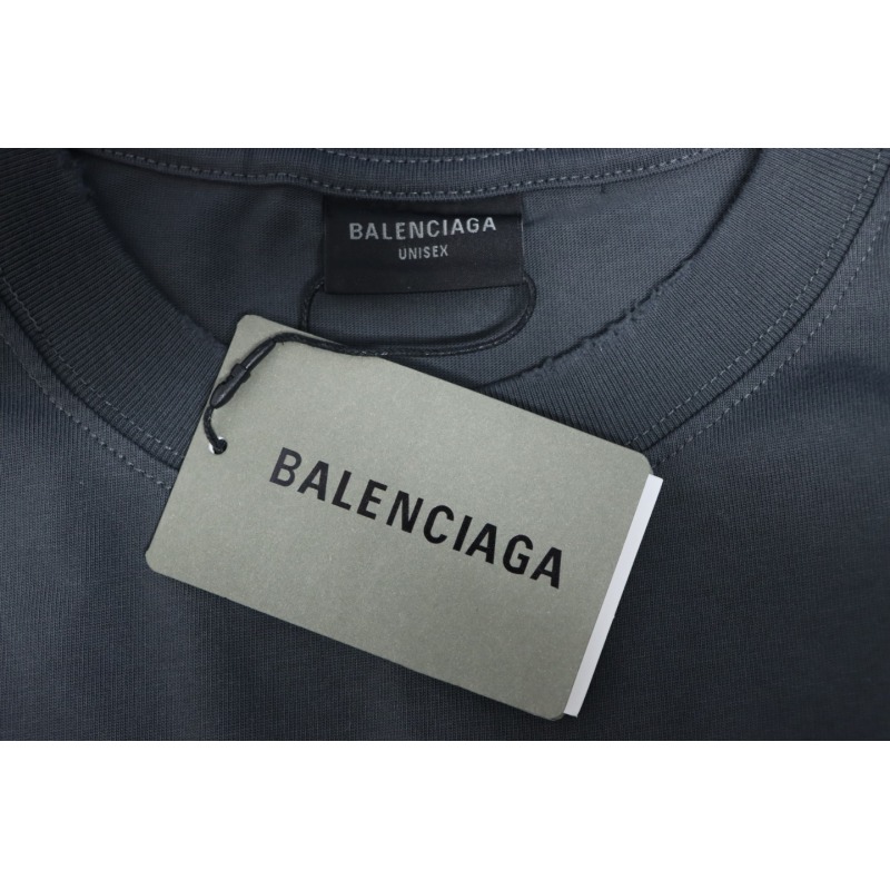 Balenciaga Fuzzy Cola Print Washed Ripped Long-Sleeved