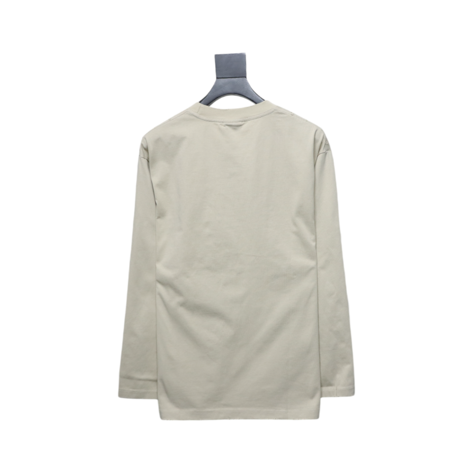 Balenciaga Fuzzy Cola Print Washed Ripped Long-Sleeved