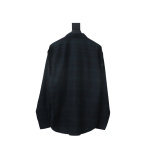Balenciaga Fuzzy Lettering Plaid Long-Sleeved Shirt