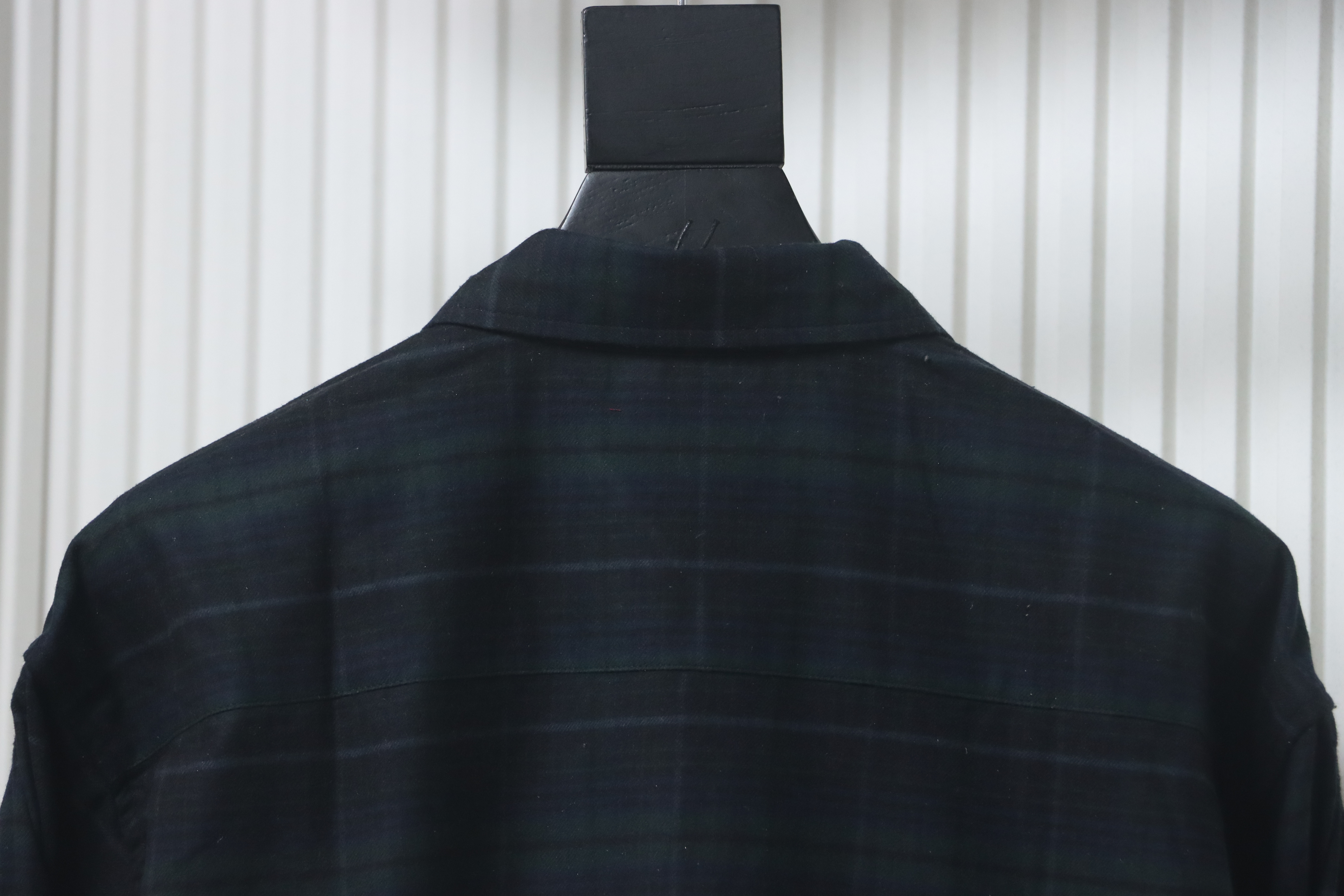 Balenciaga Fuzzy Lettering Plaid Long-Sleeved Shirt