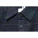 Balenciaga Fuzzy Lettering Plaid Long-Sleeved Shirt