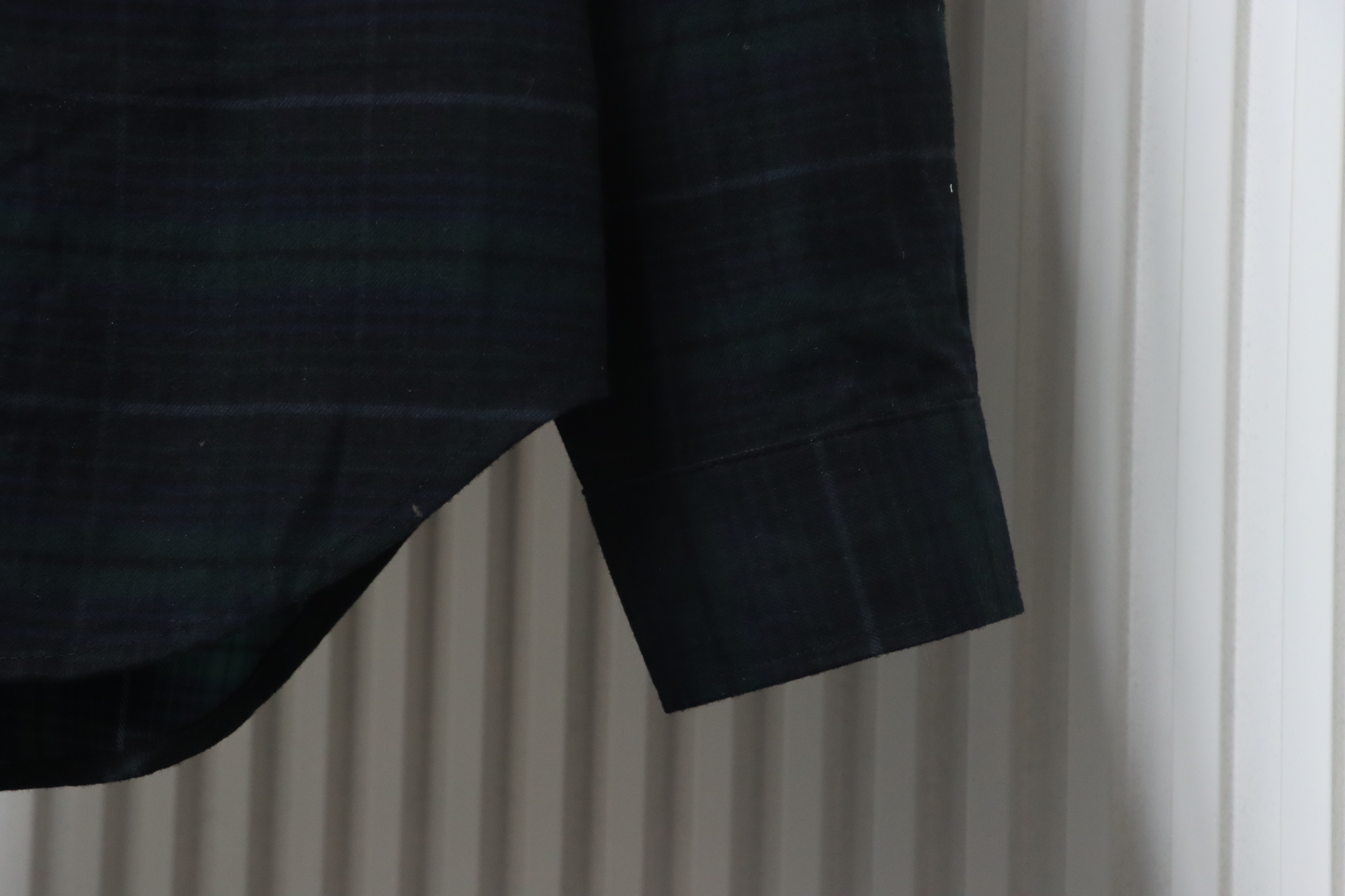 Balenciaga Fuzzy Lettering Plaid Long-Sleeved Shirt