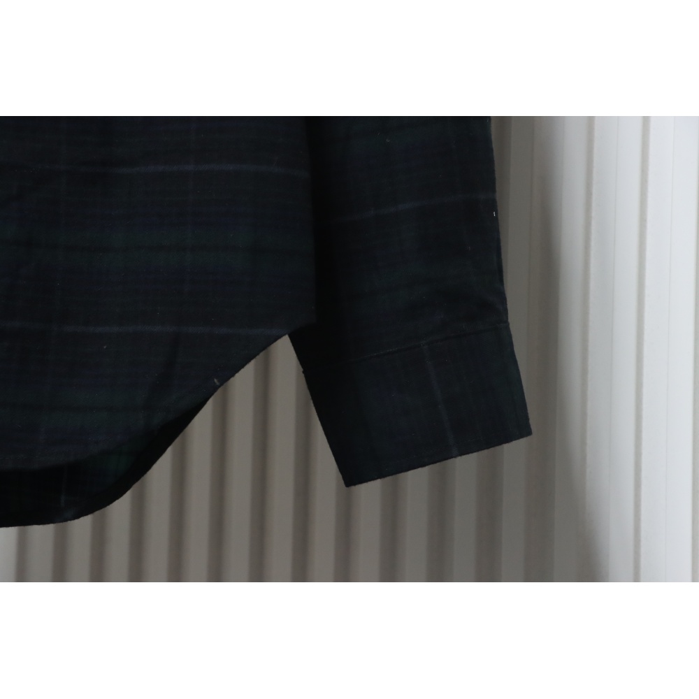 Balenciaga Fuzzy Lettering Plaid Long-Sleeved Shirt