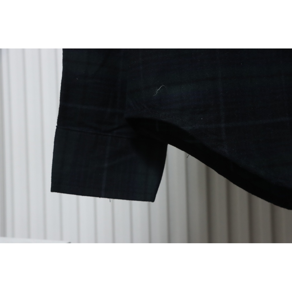 Balenciaga Fuzzy Lettering Plaid Long-Sleeved Shirt