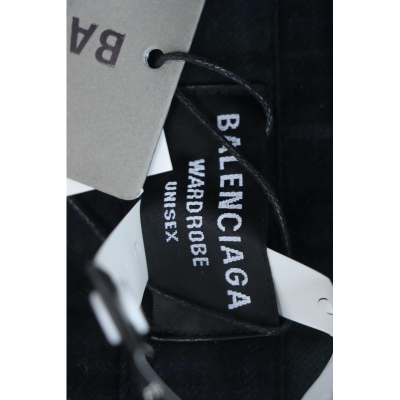 Balenciaga Fuzzy Lettering Plaid Long-Sleeved Shirt