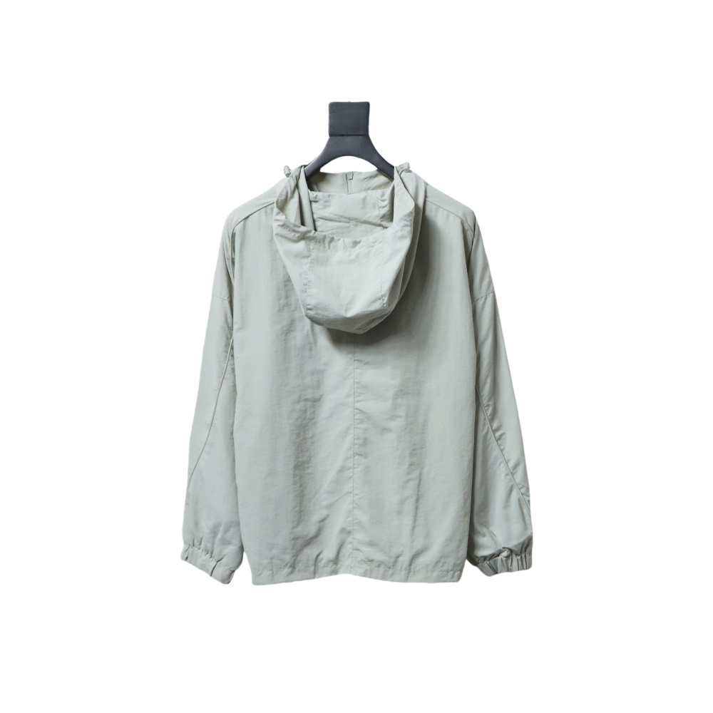 Balenciaga Hooded Zippered Jacket with Embroidered Lettering