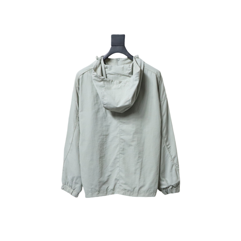 Balenciaga Hooded Zippered Jacket with Embroidered Lettering
