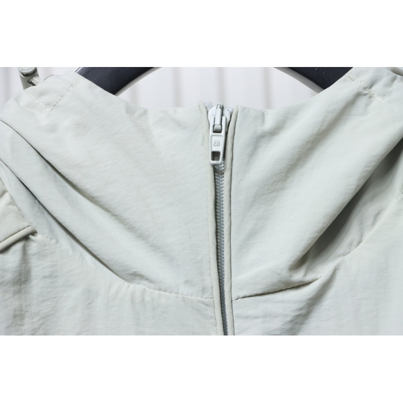 Balenciaga Hooded Zippered Jacket with Embroidered Lettering