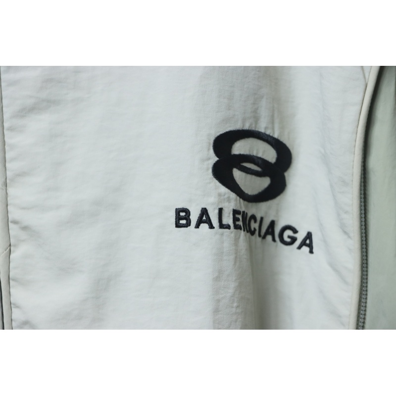 Balenciaga Hooded Zippered Jacket with Embroidered Lettering