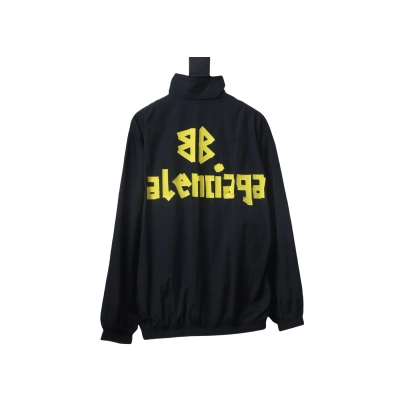 Balenciaga Yellow Tape Stand-Up Collar Jacket 02