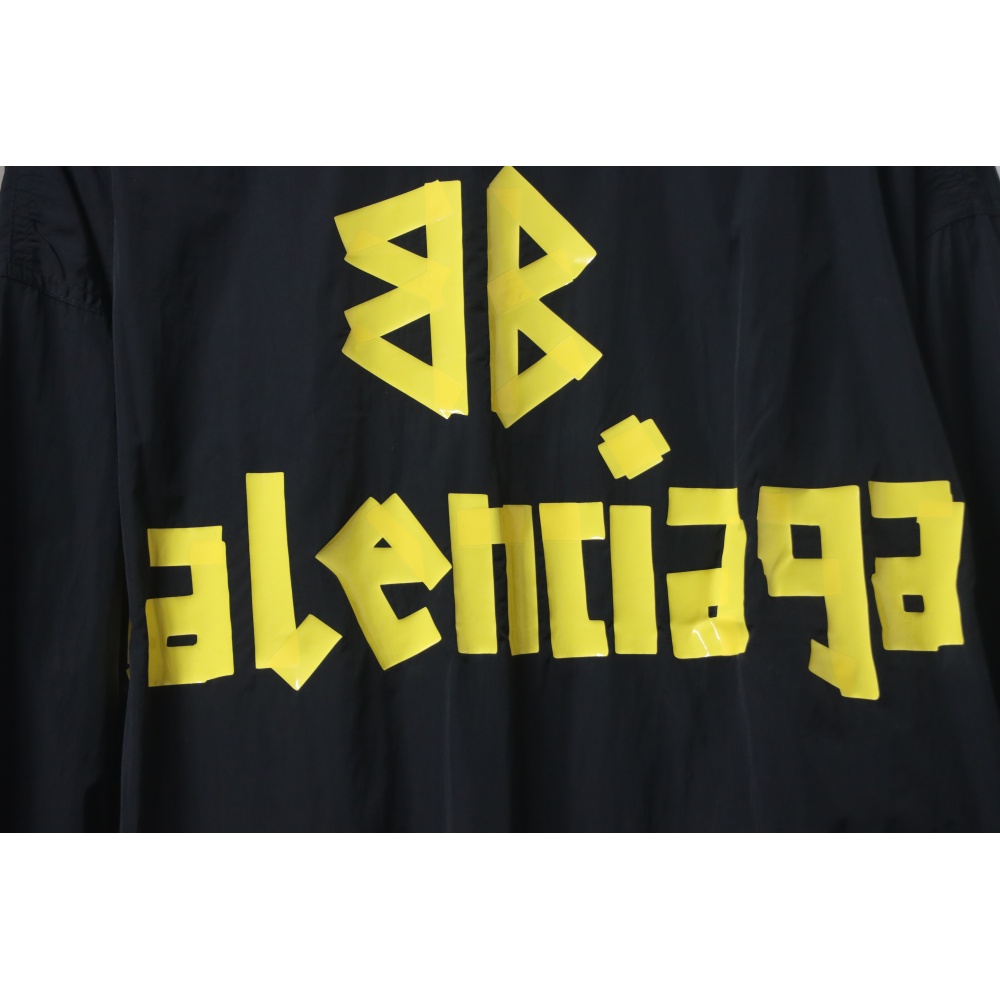 Balenciaga Yellow Tape Stand-Up Collar Jacket