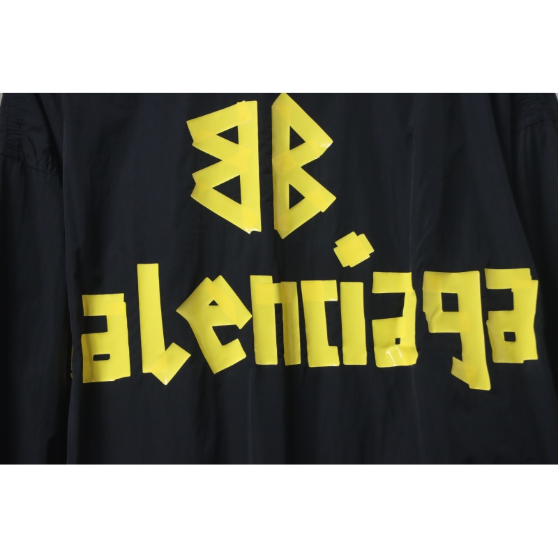 Balenciaga Yellow Tape Stand-Up Collar Jacket
