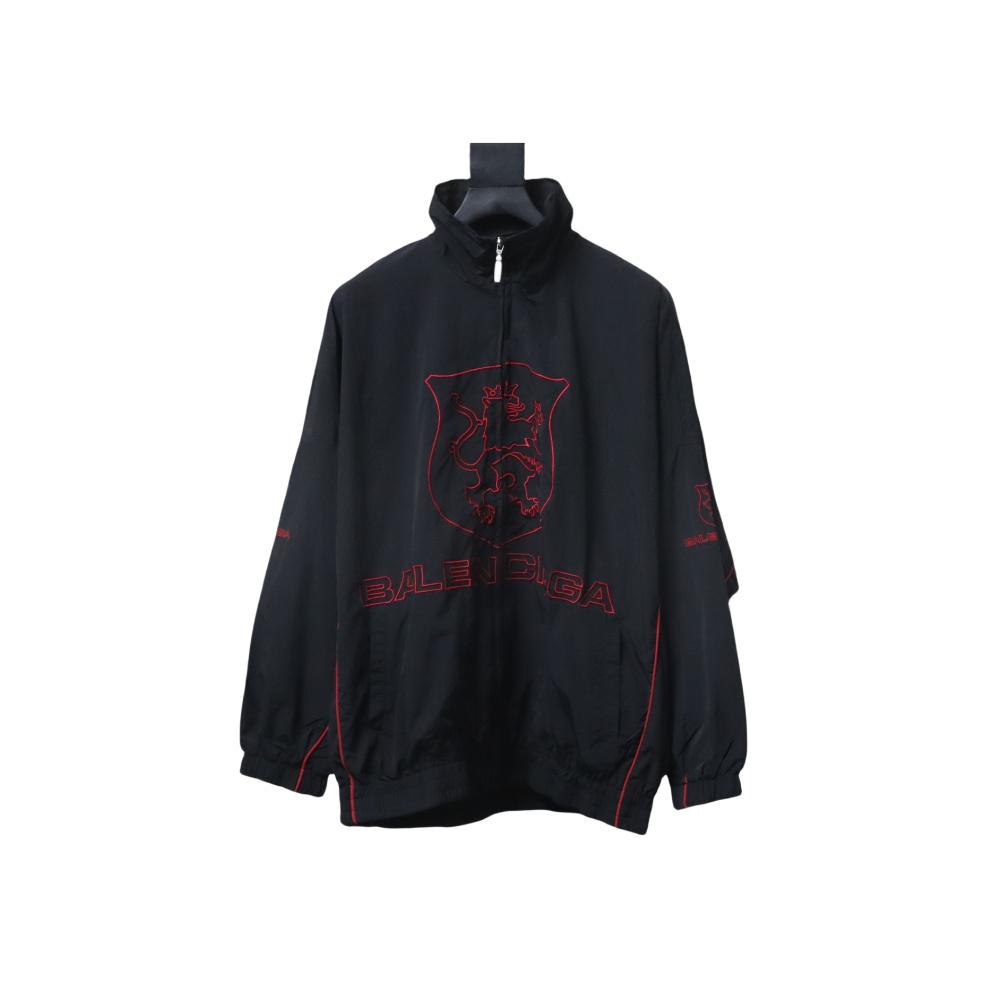 Balenciaga Zippered Jacket with Embroidered Lettering