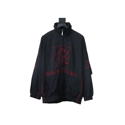 Balenciaga Zippered Jacket with Embroidered Lettering 01