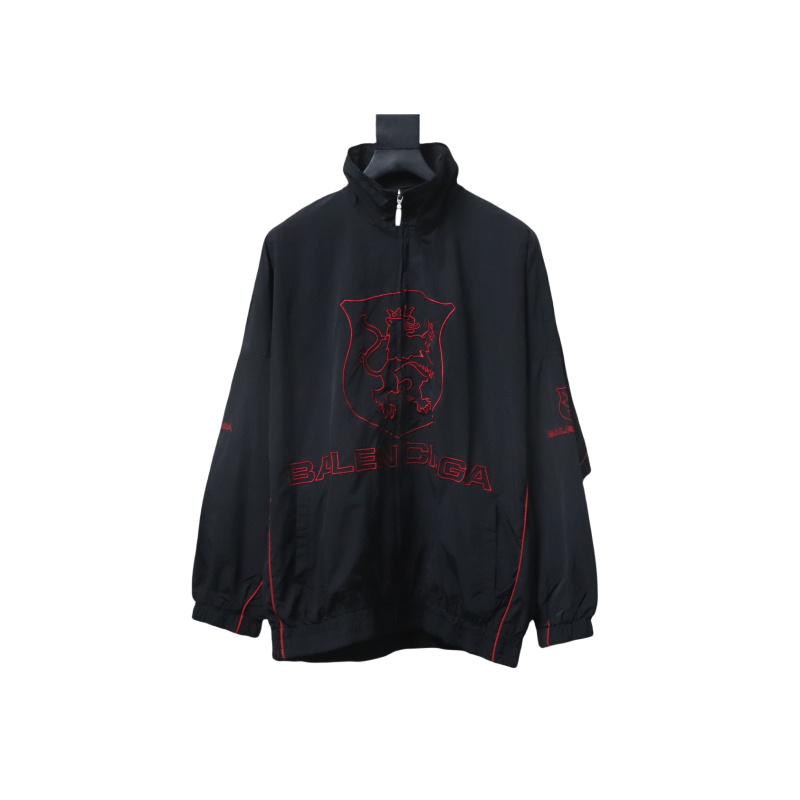 Balenciaga Zippered Jacket with Embroidered Lettering