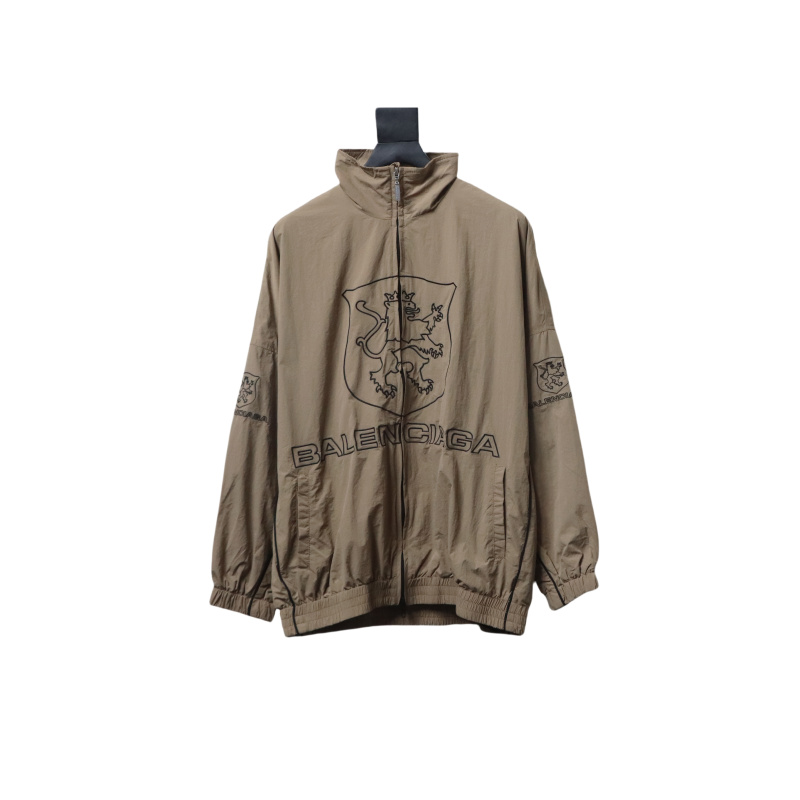 Balenciaga Zippered Jacket with Embroidered Lettering