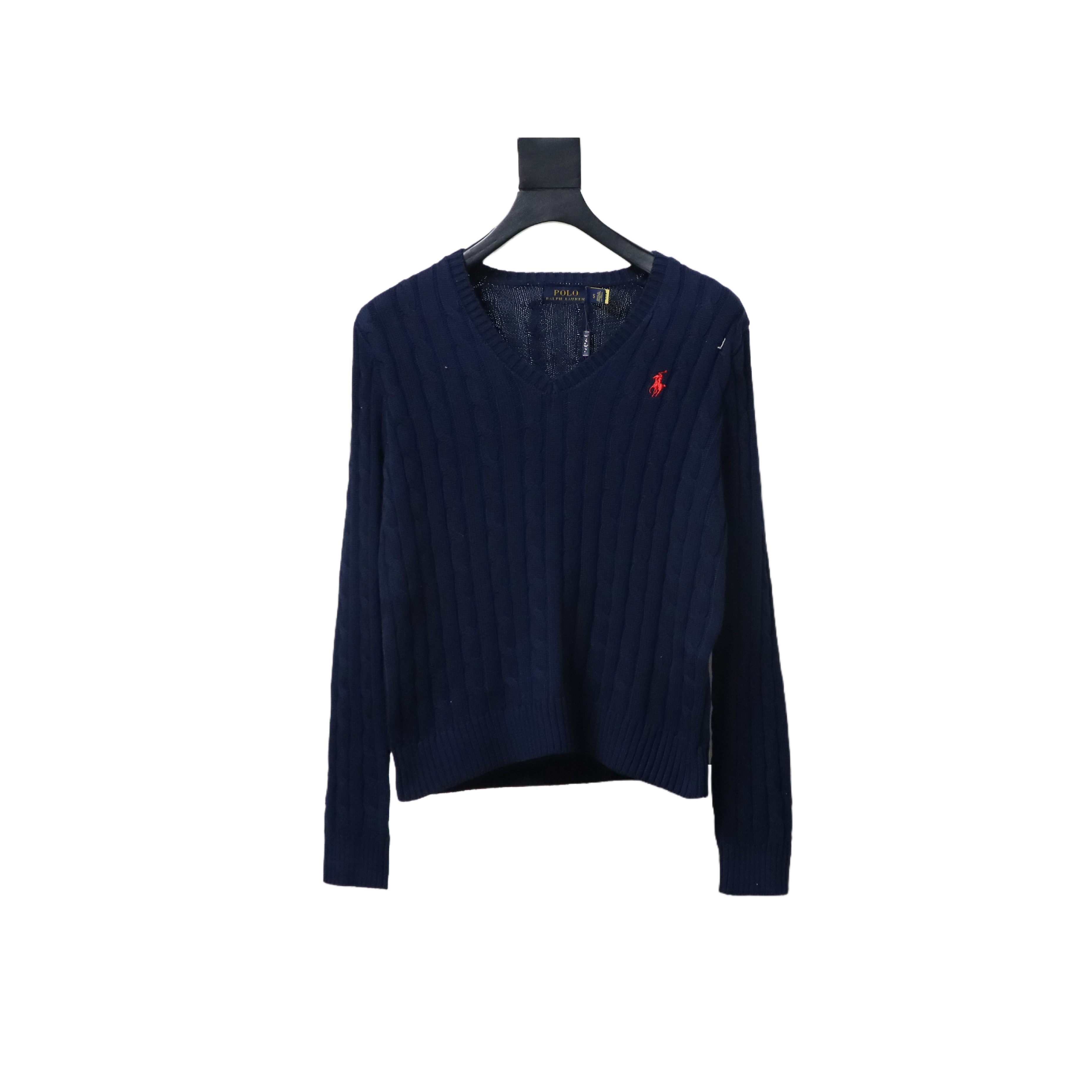 Ralph Lauren 25FW Small Label Knit Sweetheart Neck Sweater Blue