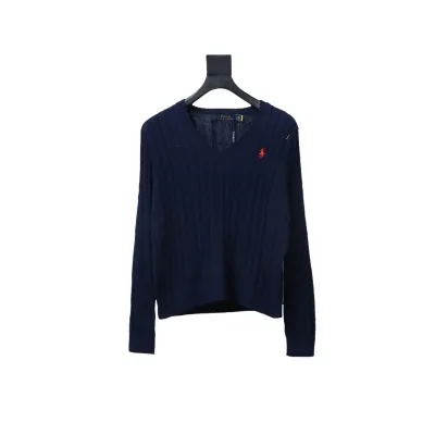 Ralph Lauren 25FW Small Label Knit Sweetheart Neck Sweater Blue 01