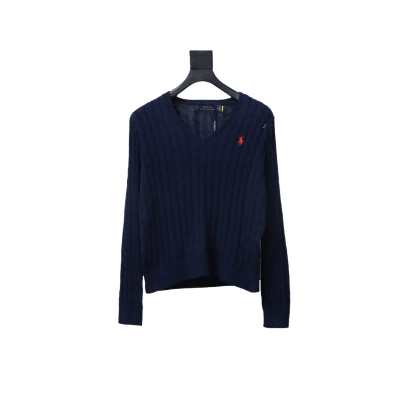 Ralph Lauren 25FW Small Label Knit Sweetheart Neck Sweater Blue 01