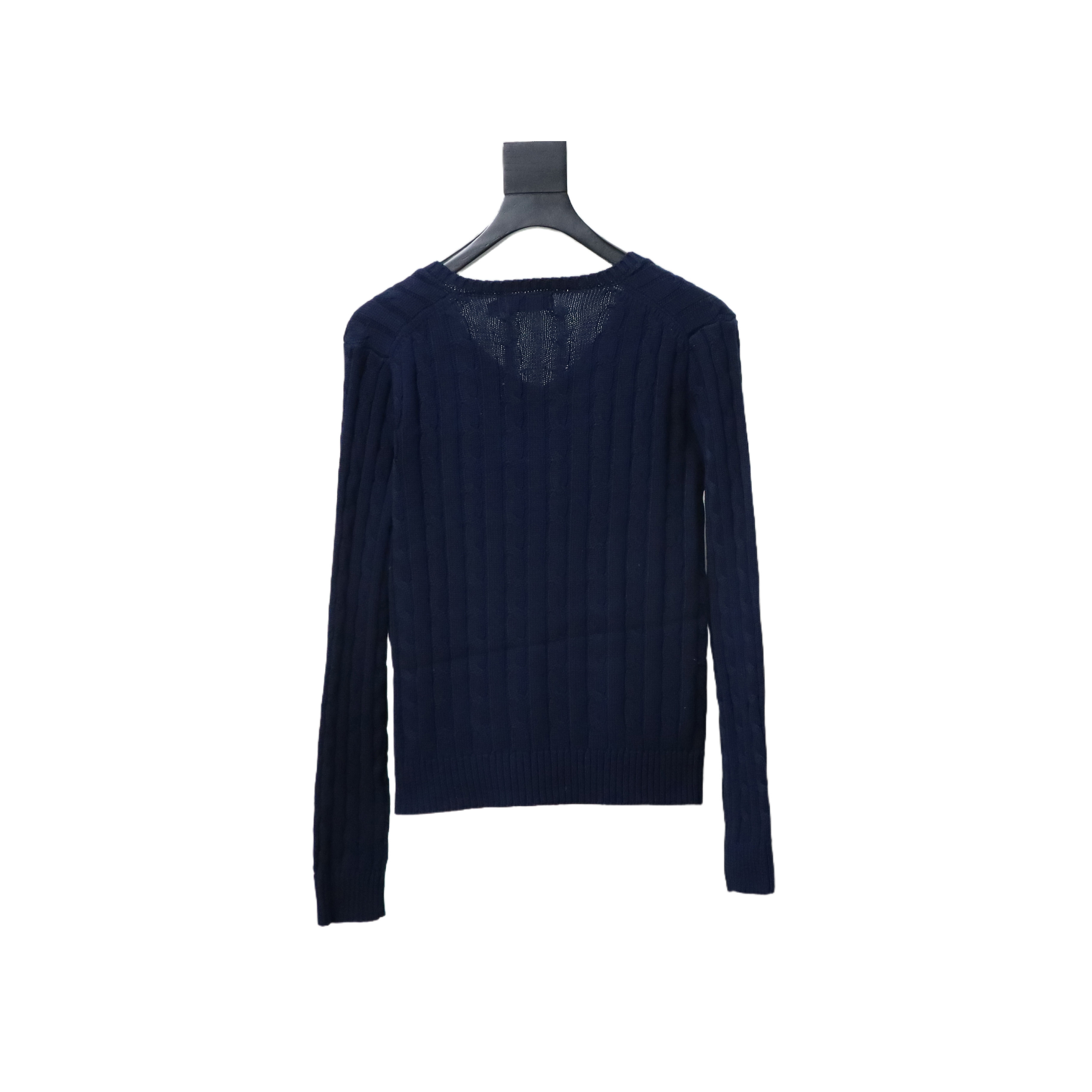 Ralph Lauren 25FW Small Label Knit Sweetheart Neck Sweater Blue