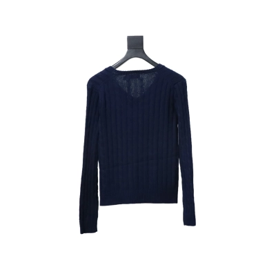 Ralph Lauren 25FW Small Label Knit Sweetheart Neck Sweater Blue 02