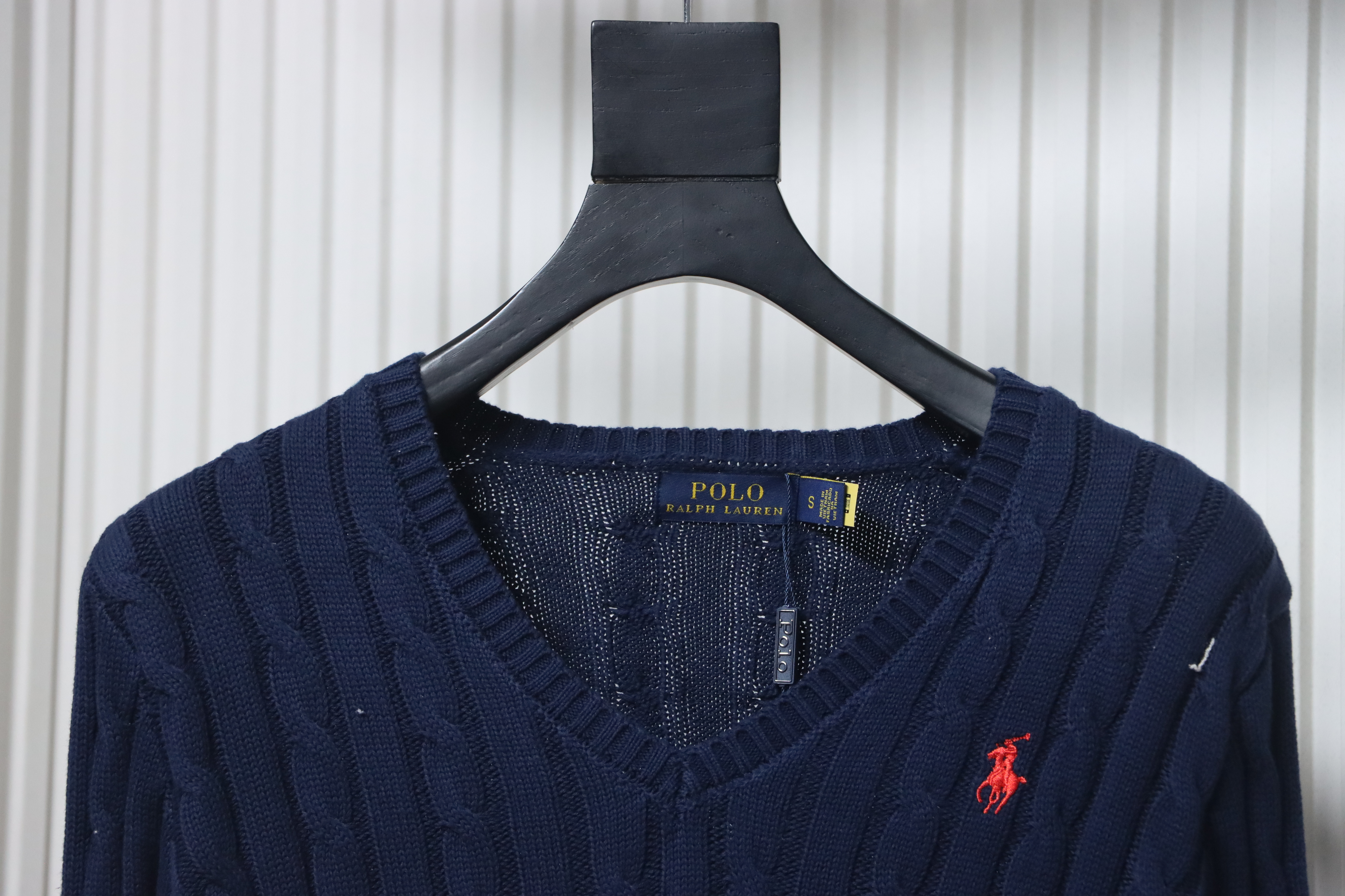 Ralph Lauren 25FW Small Label Knit Sweetheart Neck Sweater Blue