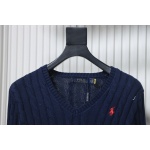 Ralph Lauren 25FW Small Label Knit Sweetheart Neck Sweater Blue