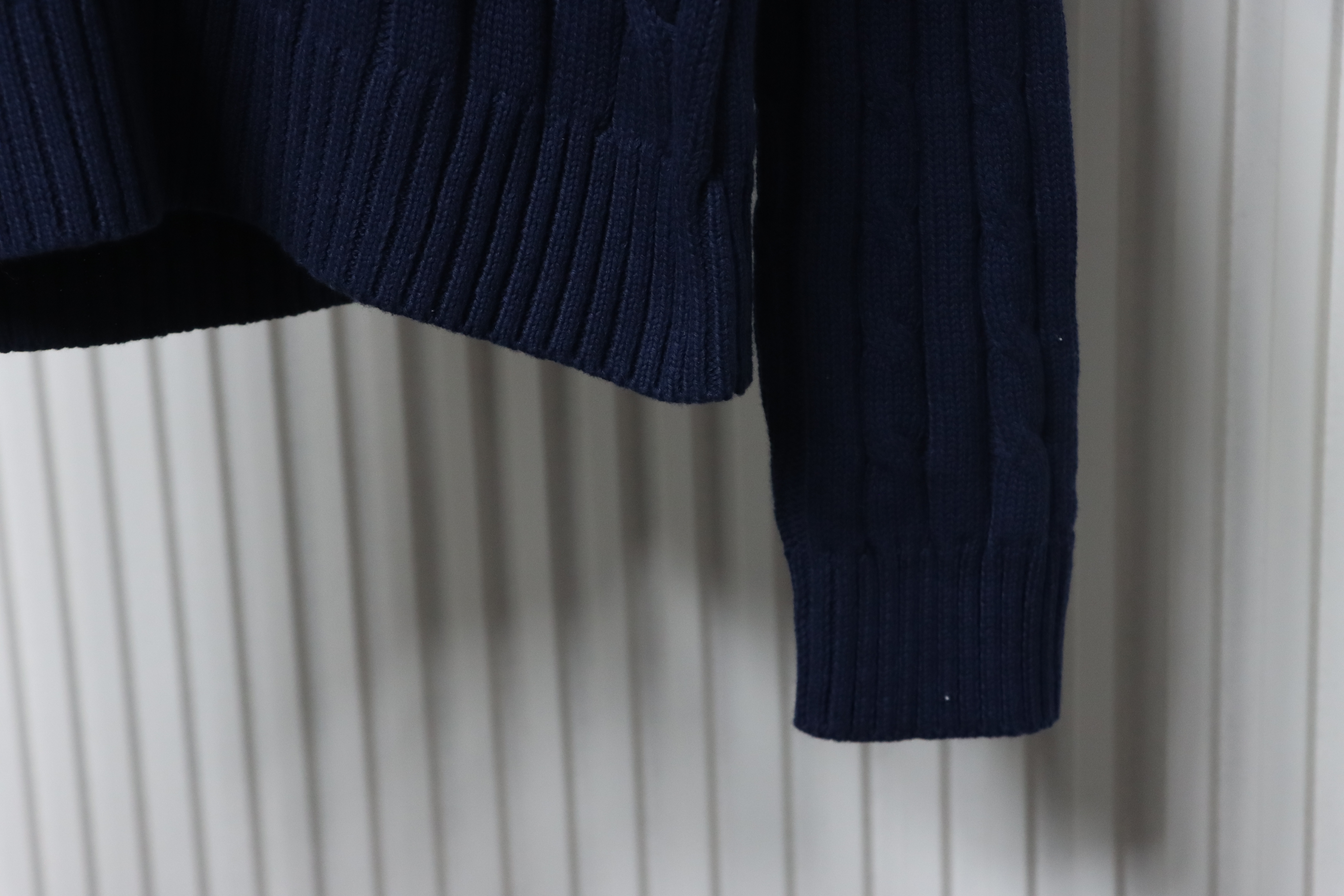 Ralph Lauren 25FW Small Label Knit Sweetheart Neck Sweater Blue