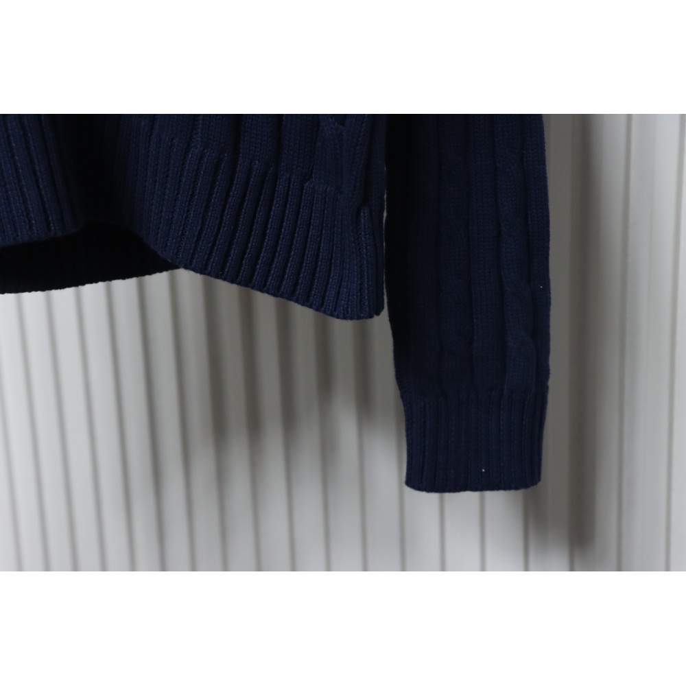 Ralph Lauren 25FW Small Label Knit Sweetheart Neck Sweater Blue