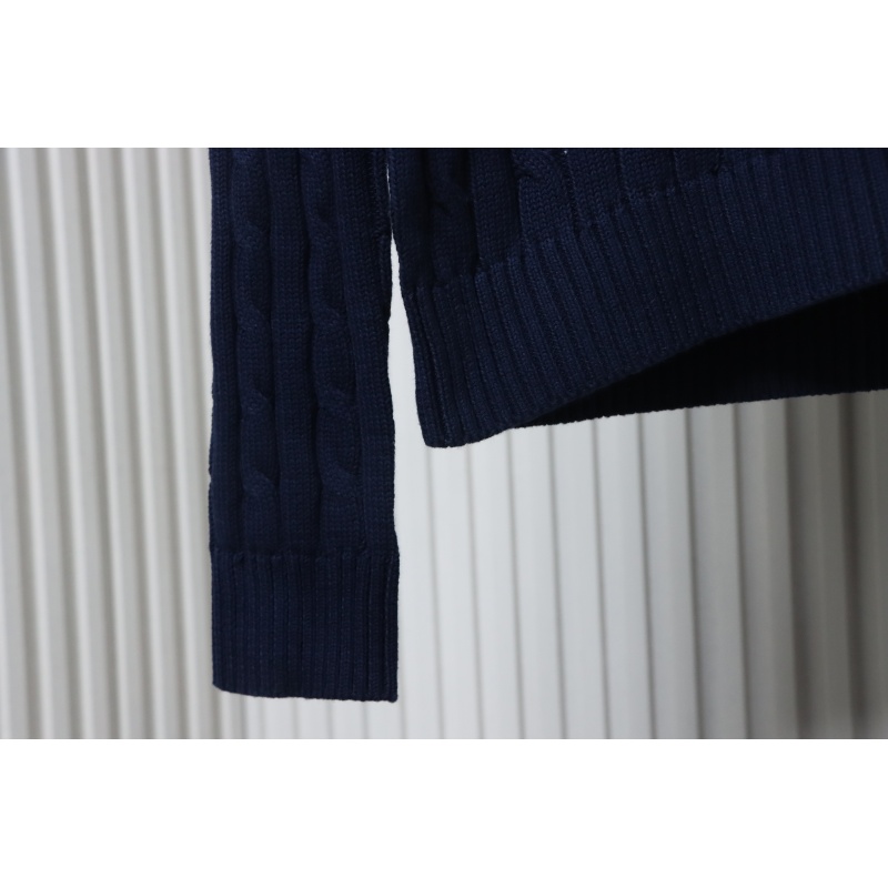 Ralph Lauren 25FW Small Label Knit Sweetheart Neck Sweater Blue