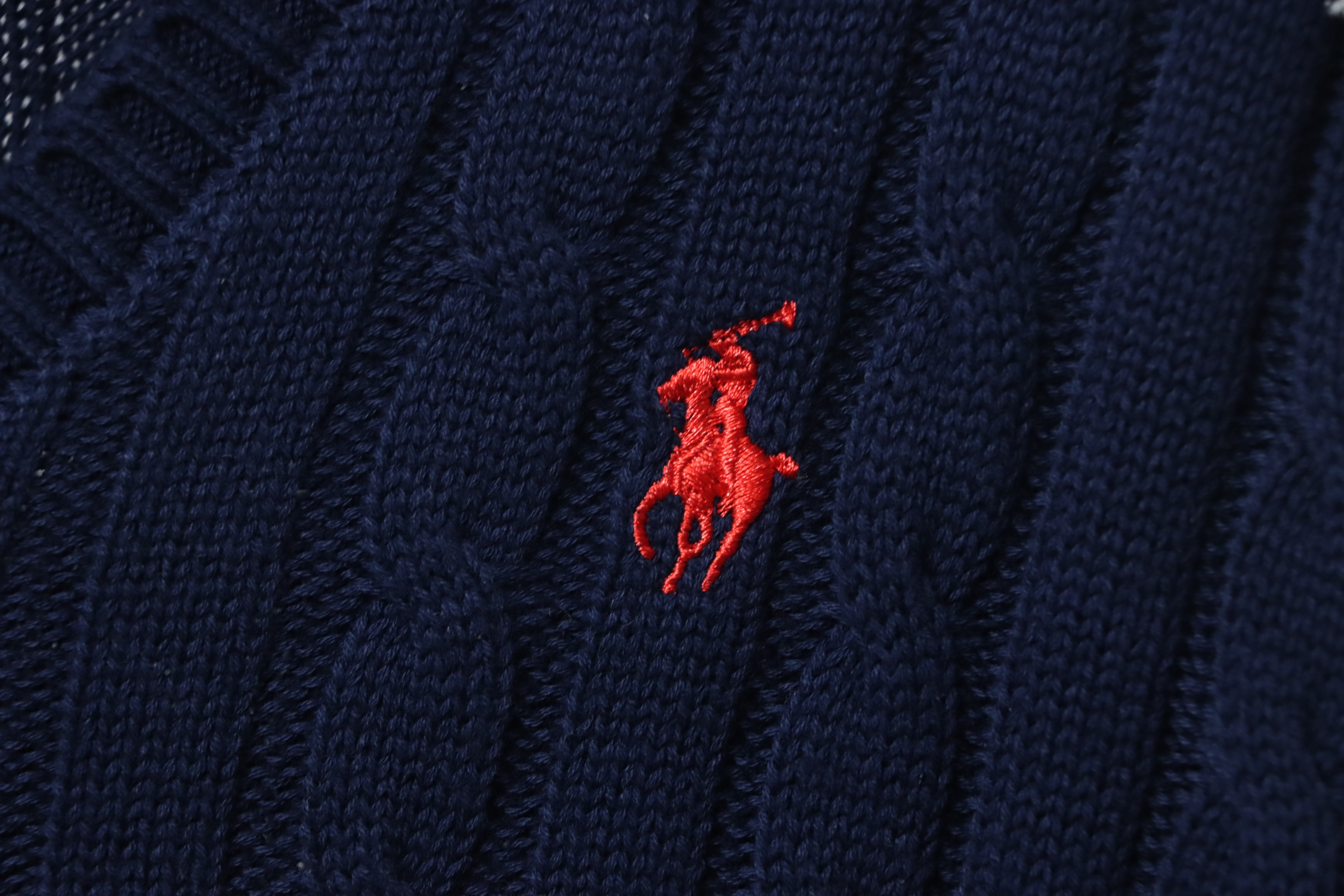 Ralph Lauren 25FW Small Label Knit Sweetheart Neck Sweater Blue