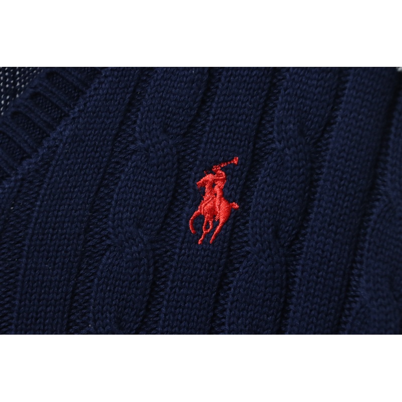 Ralph Lauren 25FW Small Label Knit Sweetheart Neck Sweater Blue