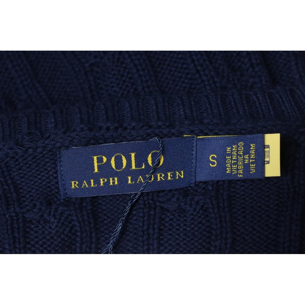 Ralph Lauren 25FW Small Label Knit Sweetheart Neck Sweater Blue
