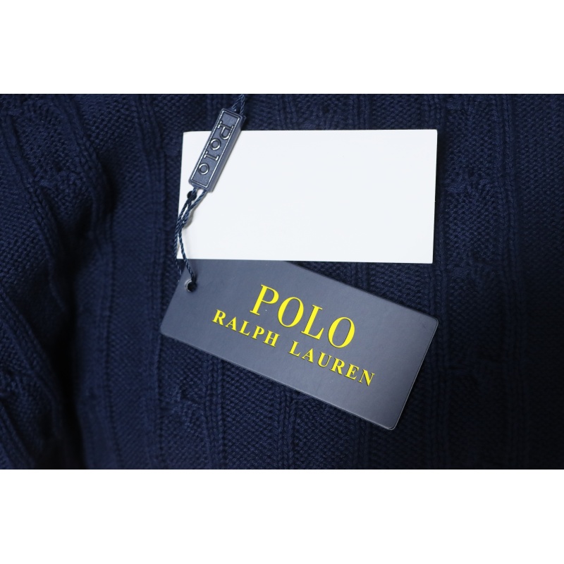 Ralph Lauren 25FW Small Label Knit Sweetheart Neck Sweater Blue