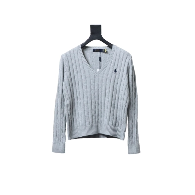 Ralph Lauren 25FW Small Label Knit Sweetheart Neck Sweater Grey 01