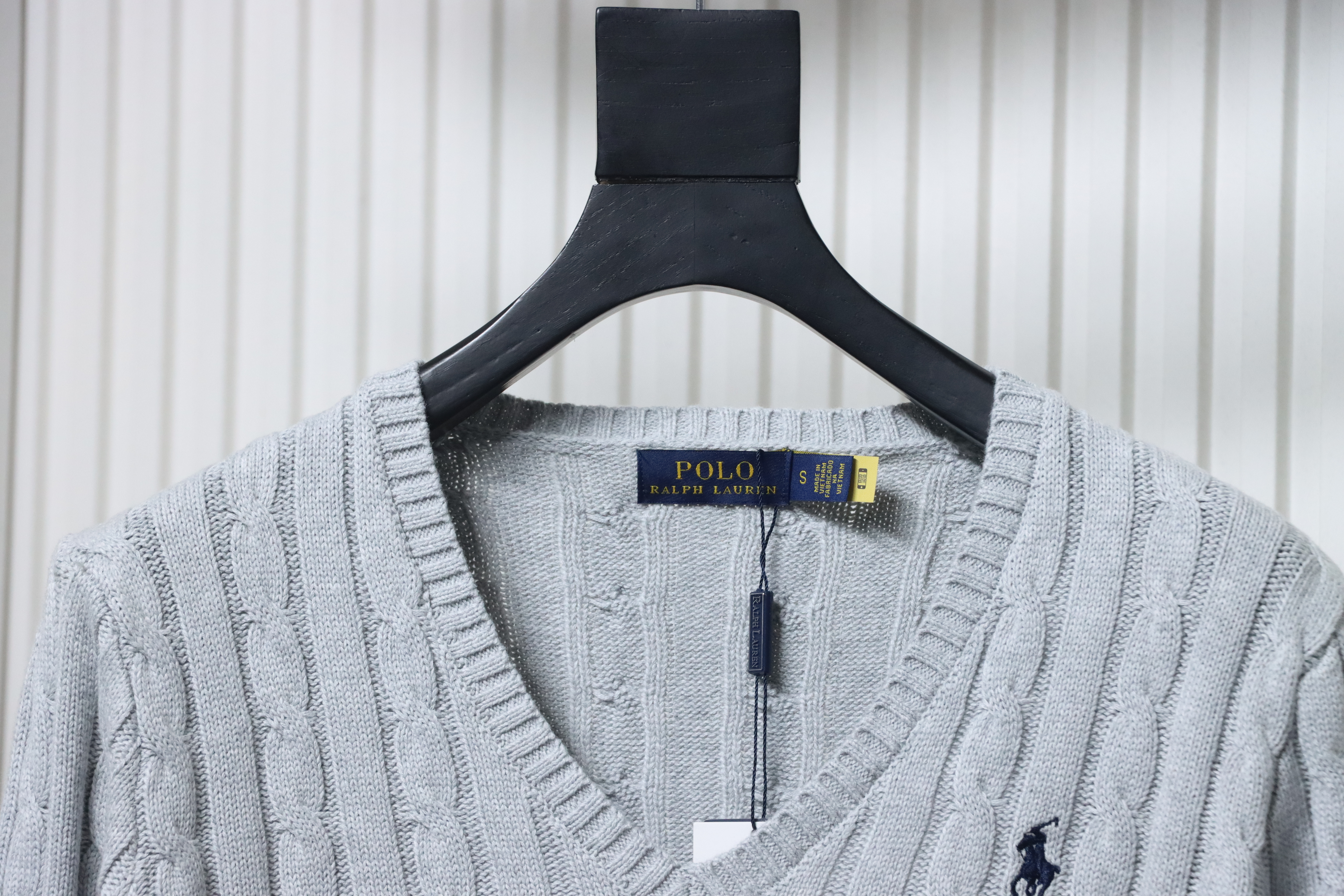 Ralph Lauren 25FW Small Label Knit Sweetheart Neck Sweater Grey