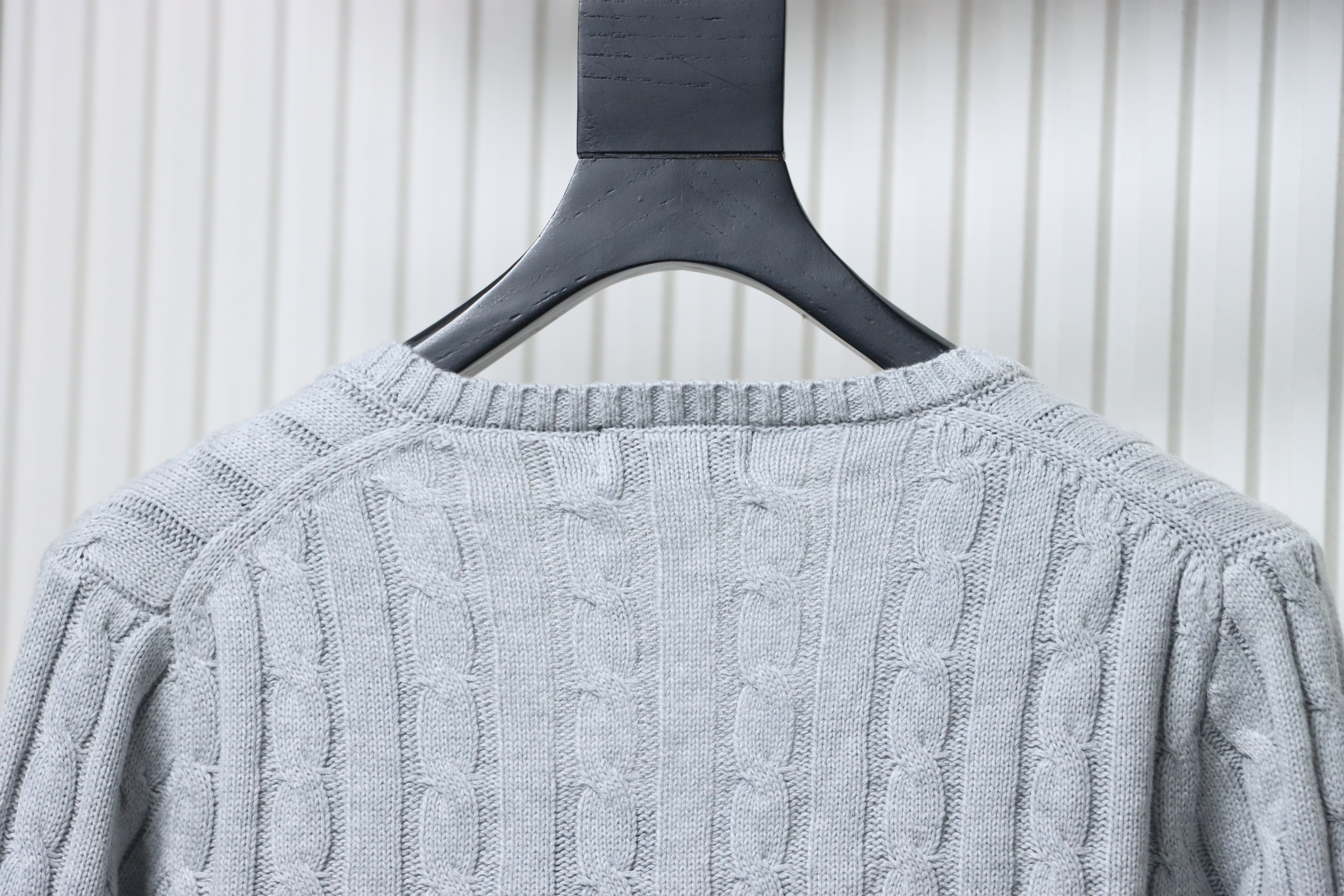 Ralph Lauren 25FW Small Label Knit Sweetheart Neck Sweater Grey
