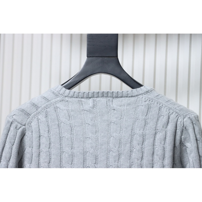 Ralph Lauren 25FW Small Label Knit Sweetheart Neck Sweater Grey