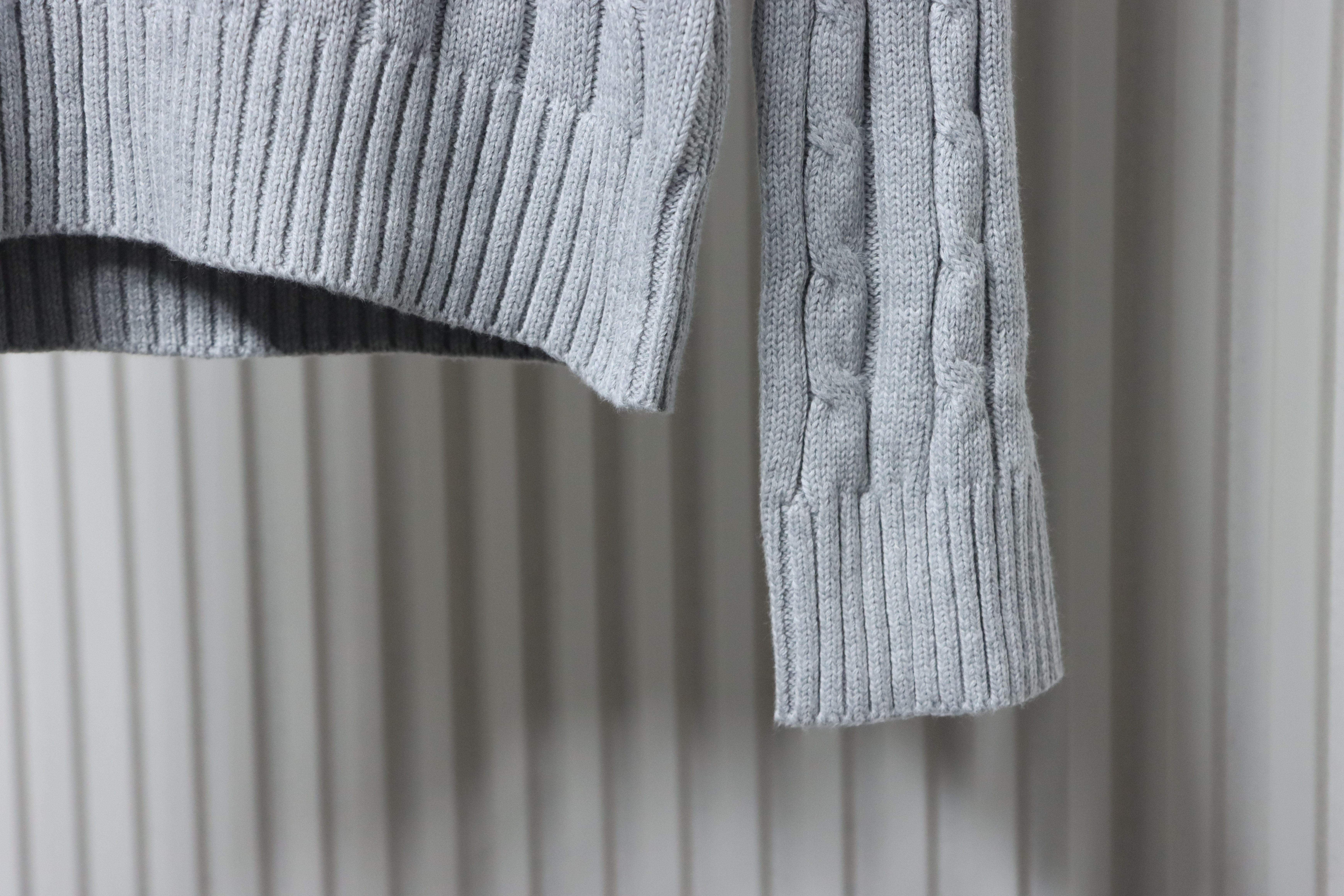 Ralph Lauren 25FW Small Label Knit Sweetheart Neck Sweater Grey