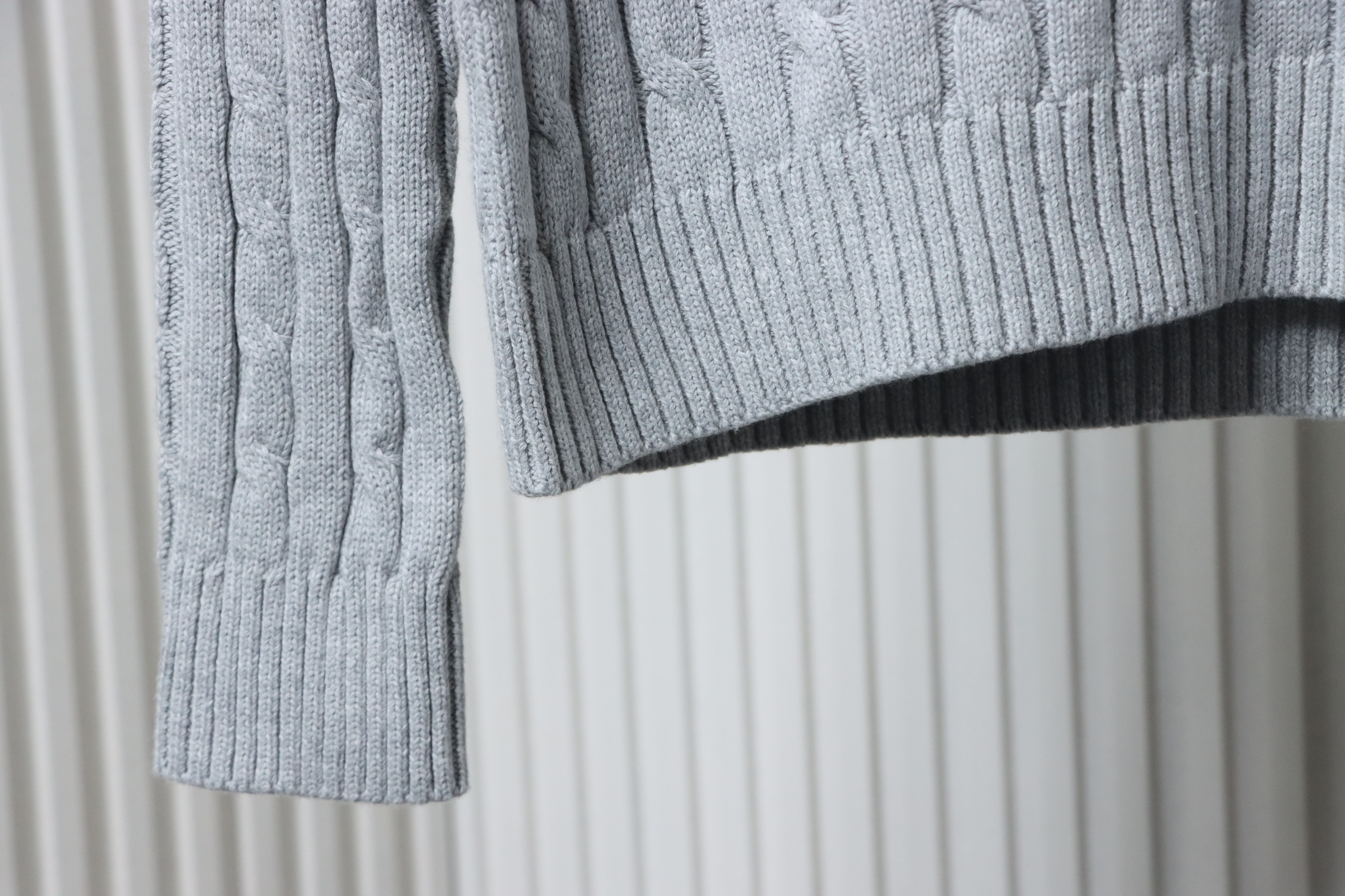 Ralph Lauren 25FW Small Label Knit Sweetheart Neck Sweater Grey