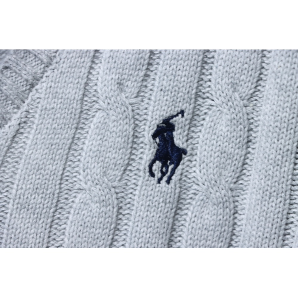 Ralph Lauren 25FW Small Label Knit Sweetheart Neck Sweater Grey