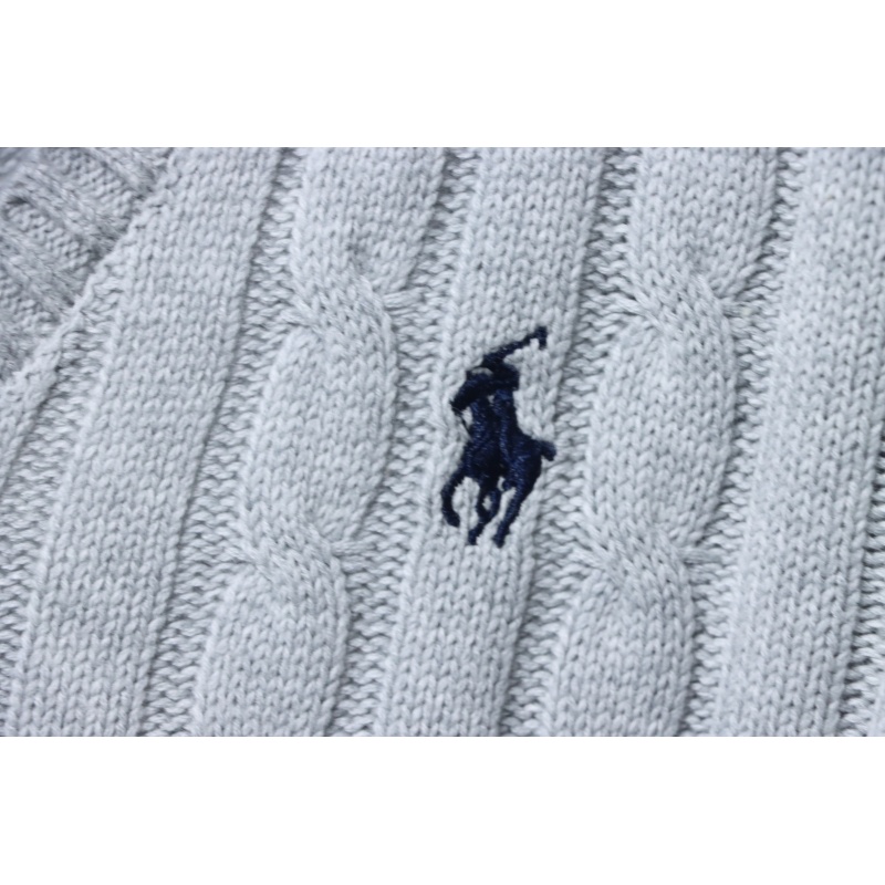 Ralph Lauren 25FW Small Label Knit Sweetheart Neck Sweater Grey