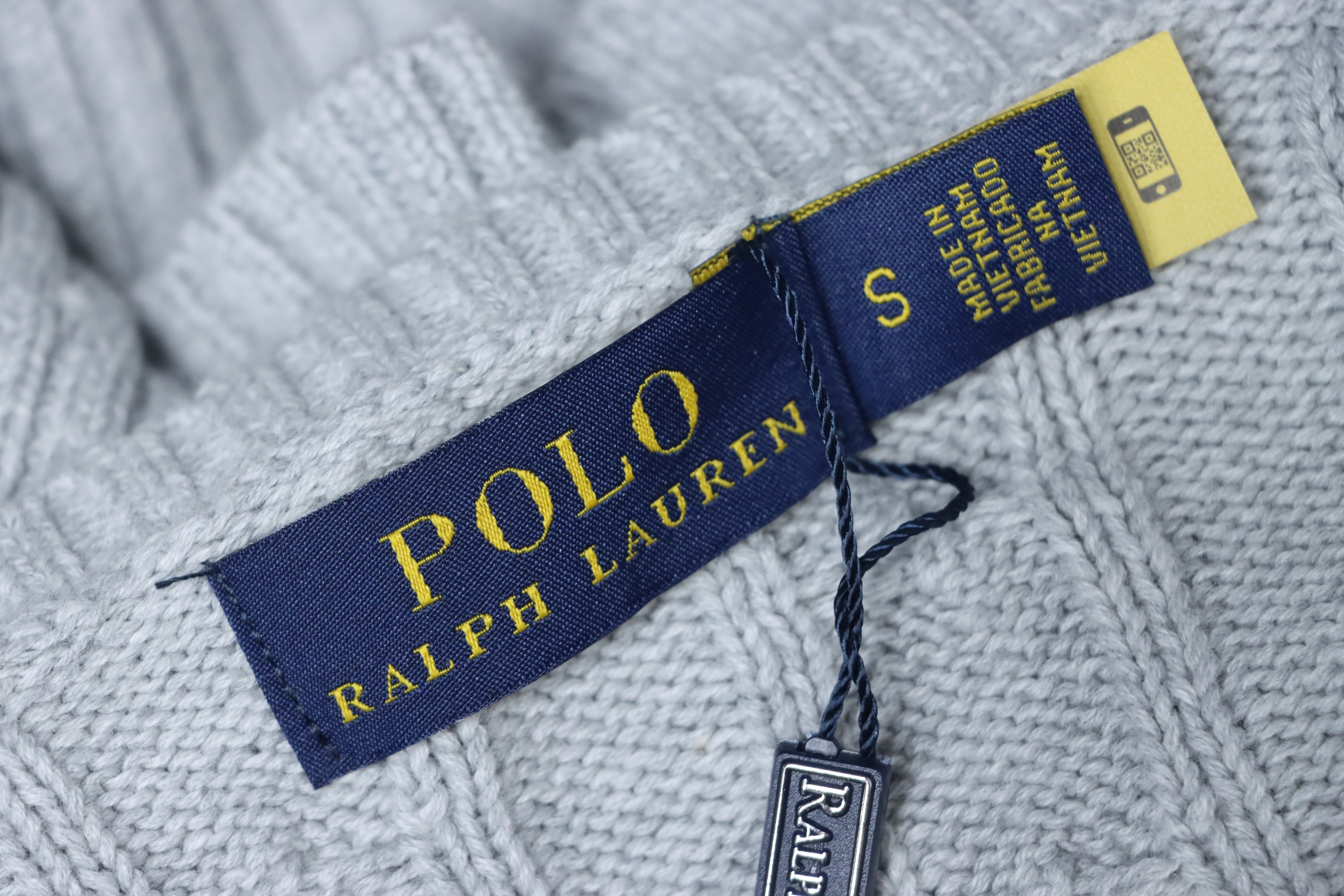 Ralph Lauren 25FW Small Label Knit Sweetheart Neck Sweater Grey