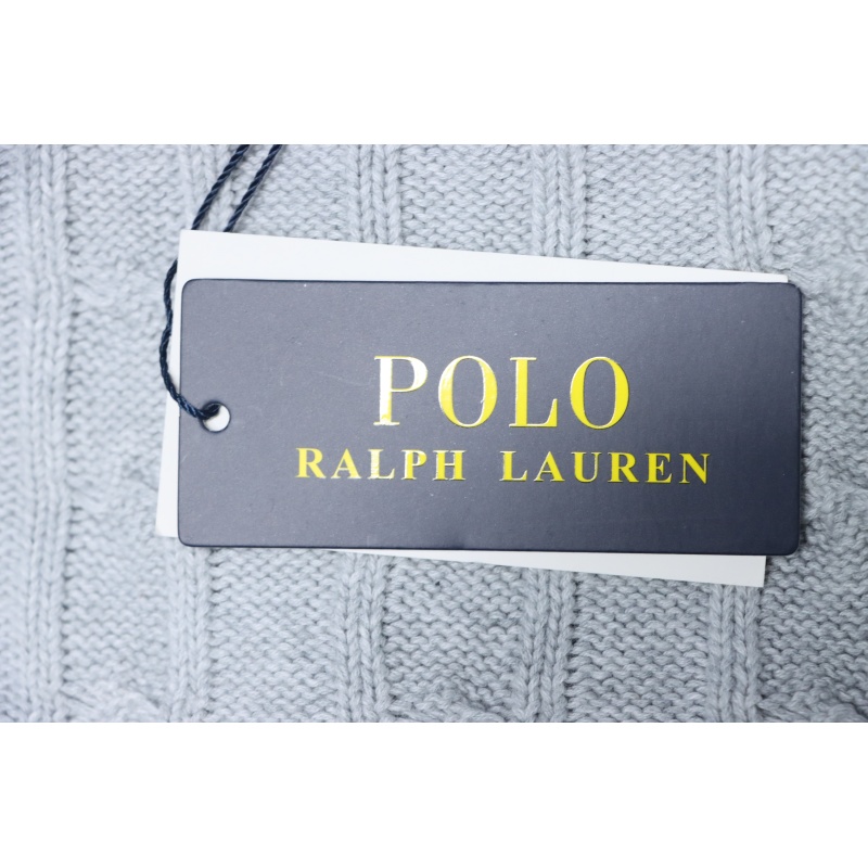 Ralph Lauren 25FW Small Label Knit Sweetheart Neck Sweater Grey